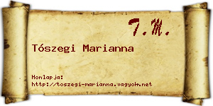 Tószegi Marianna névjegykártya