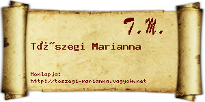 Tószegi Marianna névjegykártya