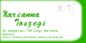 marianna toszegi business card